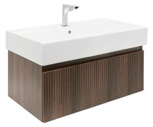Koupelnová skříňka s baterií a umyvadlem SAT Evolution 1 78x30x44,8 cm ořech mat SATEVO80NAU2BA