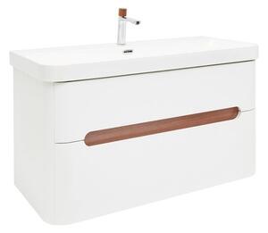Koupelnová skříňka s umyvadlem a baterií SAT Fusion 97,5x53x45 cm bílá matná mat SATFUSION2100WUBA