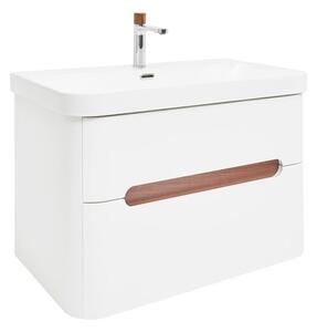 Koupelnová skříňka s umyvadlem a baterií SAT Fusion 77,5x53x45 cm bílá matná mat SATFUSION280WUBA