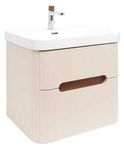 Koupelnová skříňka s umyvadlem a baterií SAT Fusion 57,5x53x45 cm pískově béžová mat SATFUSION260BEUBA