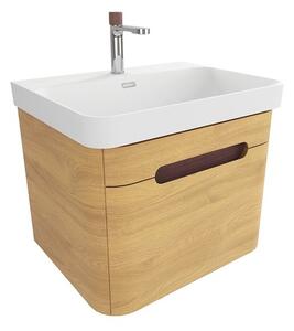 Koupelnová skříňka s umyvadlem SAT Fusion 57,5x43x45 cm dub medový mat SATFUSION60DMMWBA