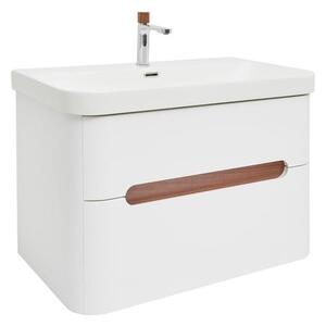 Koupelnová skříňka s umyvadlem a baterií SAT Fusion 77,5x53x45 cm bílá matná mat SATFUSION280WMWBA