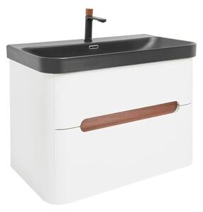 Koupelnová skříňka s umyvadlem a baterií SAT Fusion 77,5x53x45 cm bílá matná mat SATFUSION280WBKMBA