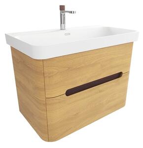Koupelnová skříňka s umyvadlem SAT Fusion 77,5x53x45 cm dub medový mat SATFUSION280DMMWBA