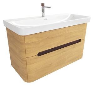 Koupelnová skříňka s umyvadlem SAT Fusion 97,5x53x45 cm dub medový mat SATFUSION2100DMUBA