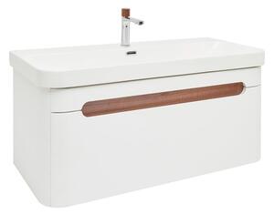 Koupelnová skříňka s umyvadlem a baterií SAT Fusion 97,5x43x45 cm bílá matná mat SATFUSION100WMWBA