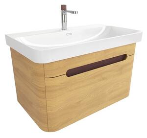 Koupelnová skříňka s umyvadlem SAT Fusion 77,5x43x45 cm dub medový mat SATFUSION80DMUBA