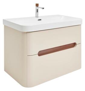 Koupelnová skříňka s umyvadlem a baterií SAT Fusion 77,5x53x45 cm pískově béžová mat SATFUSION280BEUBA