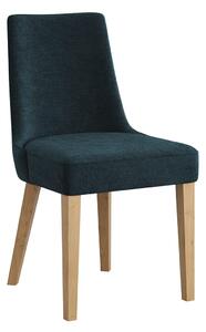 Židle čalouněná tmavě modrá s dřevěnými nohami R14 Carini