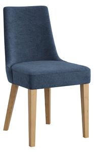 Čalouněná židle modrá s dřevěnými nohami R11 Carini
