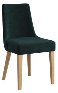 Čalouněná židle zelená s dřevěnými nohami R16 Carini