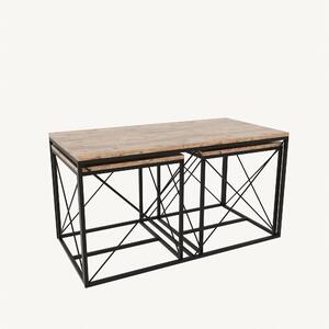 Konferenční stolek Set Dolphie (Borovice antlantic + Černá). 1073108