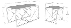 Set 3 ks konferenčních stolků Dafne (světle šedá + černá). 1089701