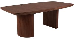 Hnědý dubový rozkládací jídelní stůl MICADONI Mana 200/300 x 110 cm