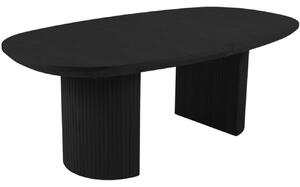Černý dubový rozkládací jídelní stůl MICADONI Nido 200/300 x 110 cm