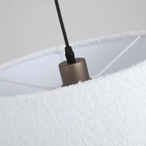 Searchlight Závěsné světlo Chelsea, hnědé/bílé, Ø 35 cm, látka, stmívatelný, Bílá / opál, Obývací pokoj / jídelna, Textil / tkanina / hedvábí, Moderní