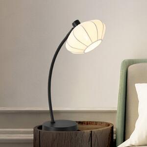 Searchlight Stolní lampa Radiant, černá/bílá, výška 48 cm, kov/látka, Černá, Obývací pokoj / jídelna, kov
