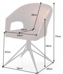 Designová otočná židle Age hnědý samet