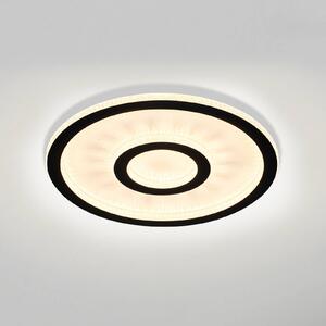 Searchlight LED stropní svítidlo Roundel, bílé/černé, Ø 35 cm, železo/akryl, stmívatelný, Bílá / opál, Obývací pokoj / jídelna, kov, Moderní