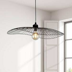 Searchlight Závěsné světlo Wave, černé, Ø 71 cm, kov, stmívatelný, Černá, Obývací pokoj / jídelna, kov