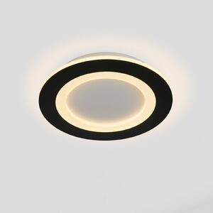 Searchlight LED stropní svítidlo Ringo, Ø 39 cm, černá/bílá, železo/akryl,, stmívatelný, Černá, Obývací pokoj / jídelna, kov, Moderní