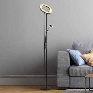 Searchlight LED stojací lampa Mother & Child, černá, na čtení, stmívatelná, stmívatelný, Černá, Obývací pokoj / jídelna, kov, Moderní