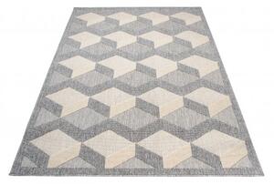 Makro Abra Kusový koberec Sisalový CANSAS FG40B Geometrický 3D krémový Rozměr: 200x300 cm
