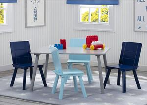 Prckůvsvět dětský stůl se čtyřmi židlemi Šedo-modrý