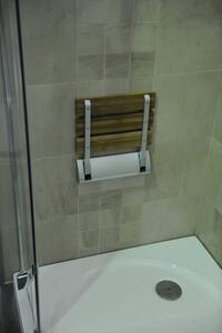 Aqualine Sklopné sedátko do sprchového koutu 32x32,5cm, bambus