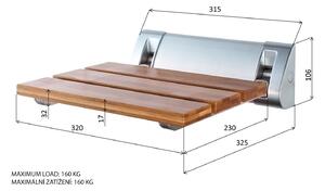 Aqualine Sklopné sedátko do sprchového koutu 32x32,5cm, bambus
