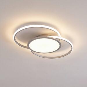 Lucande LED stropní svítidlo Senne, stříbrná, kov, stmívatelný, Hliník / šedá / zinek, Ložnice, kov, Moderní
