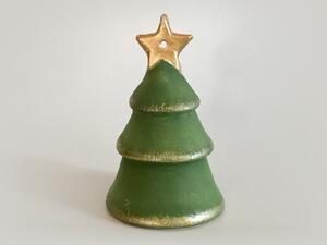 Vánoční zvonek stromeček zelený Keramika Andreas