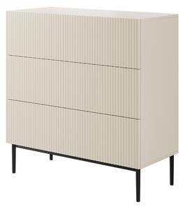 Komoda Nicole 100 cm se zásuvkami - kašmírová / černé nožky