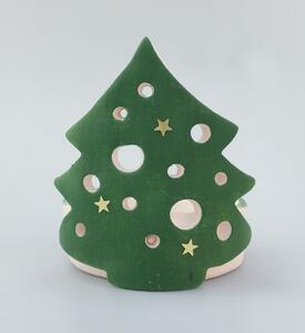 Vánoční svícen se stromkem - zelený Keramika Andreas