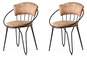 Set 2 židlí Isolda (Černá + Béžová). 1073153