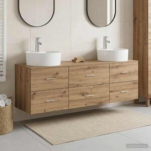 Sada koupelnových skříněk 3 ks Dub artisan 161.5 x 44.5 x 82 cm 3405874