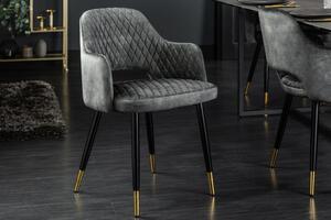 Designová židle Laney šedozelený samet - otevřené balení