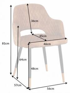 Designová židle Laney hořčicově žlutý samet - II. třida