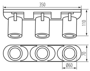 Kanlux 38966 - Bodové svítidlo LAURIN 3xGU10/10W/230V mosaz/bílá