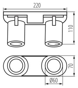Kanlux 38961 - Bodové svítidlo LAURIN 2xGU10/10W/230V mosaz/černá