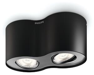 53302/30/16 Stropní bodové LED svítidlo Philips Phase 2x4,5W 1000lm 2700K, černé