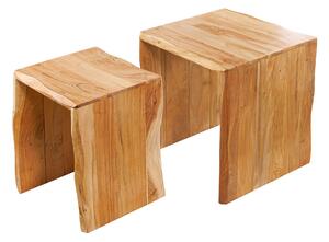 2SET odkládací stolek MAMMUT 50/40 CM masiv akácie Nábytek | Doplňkový nábytek | Odkládací stolky