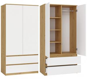 Šatní skříň do předsíně 90 cm TAAVI - dub artisan / bílá