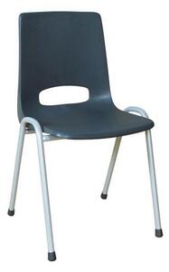 Manutan Expert Plastová jídelní židle Pavlina Grey, antracit, šedá konstrukce
