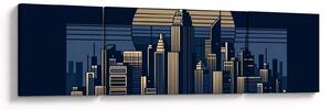 Obraz - Geometrické město (170x50 cm)