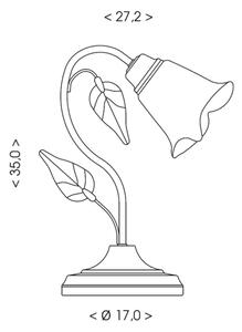 BRILAGI - Stolní lampa BLOSSOM 1xE27/40W/230V patina/mosaz