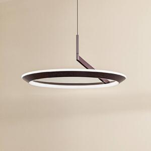 Lucande LED závěsné světlo Eldra, kávově hnědé, Ø 55 cm,, stmívatelný, Hnědá / rez, Obývací pokoj / jídelna, kov, Moderní