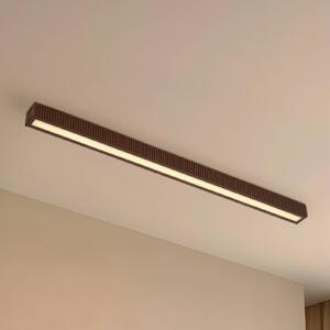 Lucande LED stropní svítidlo Emara, tmavé dřevo, dub, stmívatelné, stmívatelný, Tmavé dřevo, Obývací pokoj / jídelna, Dřevo, Design
