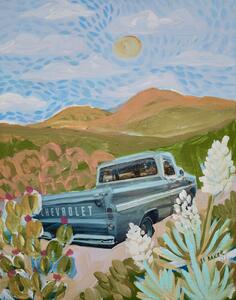 Ilustrace Chevrolet on the road, Eleanor Baker, (30 x 40 cm)