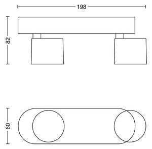 Star bodové LED svítidlo 2x4,5W 1000lm 2700K IP20 stmívatelné, černé